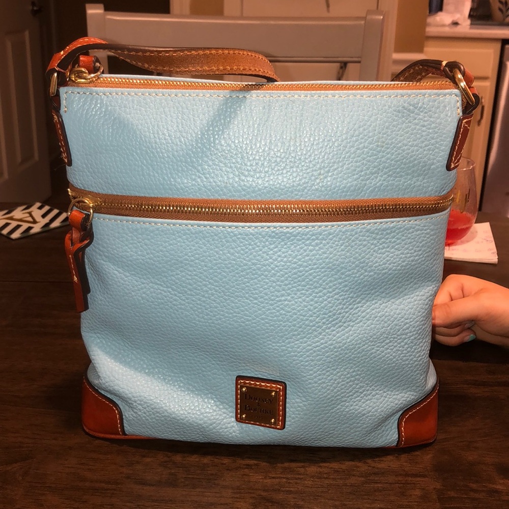 Dooney and Burke leather light blue Crossbody Bag